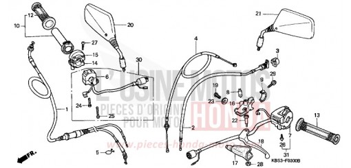 HANDLE LEVER/SWITCH/CABLE NSR125RY de 2000